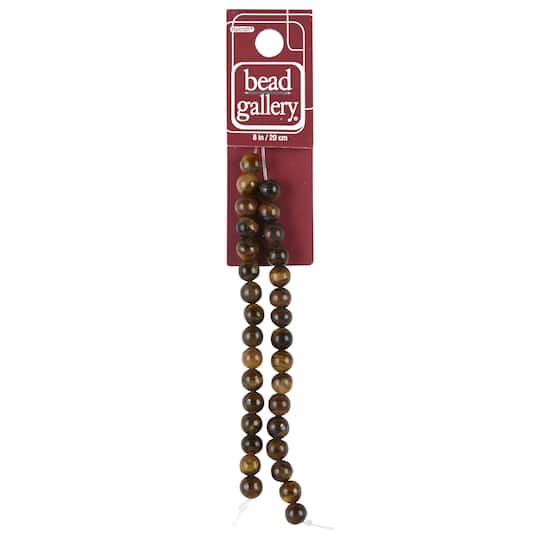 12 Pack: Yellow Tiger Eye Round Beads, 6mm by Bead Landing™